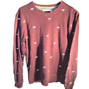 Cactus Man by Ricky Singh Men's Burgundy Graphic Print Pullover Shirt M